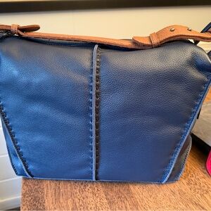 The Sak Blue and Brown Shoulder Bag